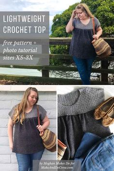 the light weight crochet top is free pattern and it's easy to sew