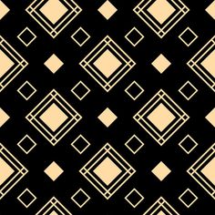 an abstract black and beige pattern with squares, rectangles and lines on a black background