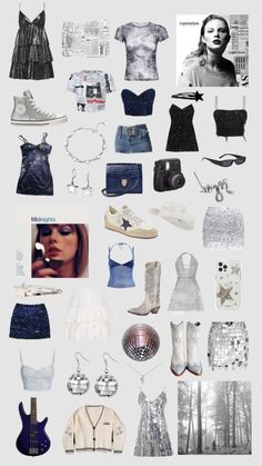 a collage of different types of clothes and accessories