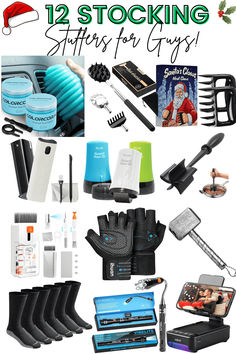 twelve stocking stuff items for guys that are under $ 10, including gloves, hairbrushes, and other holiday gifts