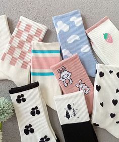 Trendy Mid Tube Cute Cartoon Print Autumn And Winter SocksThese socks are made of: 35% CottonCasual Style. Comfy & Soft. Machine Wash Cold. Do Not Bleach. Winter Socks, Black Tie Dye, Fall Coat, Rose Print, Cartoon Print, Autumn And Winter, Letter Prints, Printed Cotton, Cute Cartoon