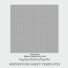 an image of a sheet of paper that has been cut into squares with the text, rinestone sheet templates