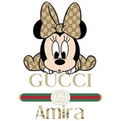 a cartoon mouse with the word gucci on it's face and an image of a