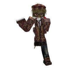 an animated image of a man dressed as a zombie