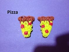 there are two pieces of food that look like pizzas