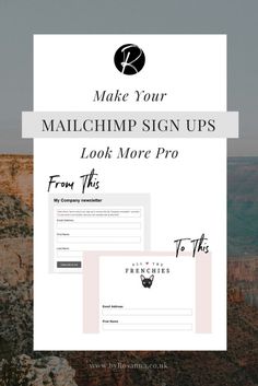 the front page of a mailbox that says make your mailchimp sign ups look more pro