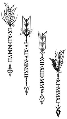 the different types of arrows are drawn in black ink on a white background, and each arrow