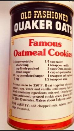 an old fashioned quaker oats can be used to make oatmeal cookies