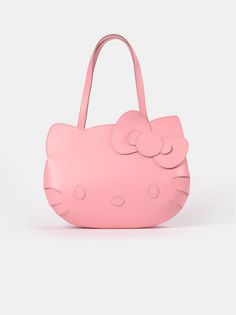 Hello Kitty Face Leather Tote Bag In Pink Icing Hello Kitty Face, Hello Kitty Purse, Pink Icing, Hello Kitty Bag, Cute Hello Kitty, Pink Hello Kitty, Girl Closet, 15th Anniversary, Pink Handbags