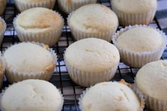 several muffins cooling on a wire rack