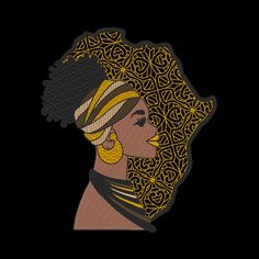 This digital embroidery pattern is the perfect addition to your collection. The African woman has been a symbol of beauty and elegance for centuries. Her ornate clothing and the African Continent is detailed with decorative fill, program fill objects such as hearts, etc. The pattern itself is suitable for multiple applications and can be used traditionally by sewing on any garment or tote bag.  This design also has a final run stitch for easy patch making to be applied to garments with iron on b Traditional Embroidered Fabric With Motif, Ornate Clothing, Patch Making, Woman Embroidery, African Symbols, Emancipation Day, Digital Embroidery Patterns, African Continent, Digitized Embroidery Designs