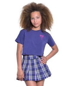 in stock Purple Short Sleeve T-shirt For School Spirit, Trendy Crew Neck Top For School, Casual Short Sleeve Tops For School, School Spirit Short Sleeve Tops, Purple Short Sleeve T-shirt For School, Casual Purple School Top, Purple Short Sleeve School T-shirt, Trendy Short Sleeve School Tops, Trendy Short Sleeve Tops For School