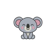 a cartoon koala bear with pink cheeks