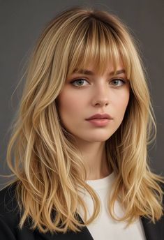 Hair Up With Fringe, French Wispy Bangs, Wispy Fringe Long Hair Blonde, Blonde Wispy Fringe, Scandinavian Haircut, Bang Styles For Long Hair, Wispy Bangs Straight Hair Blonde, Blonde Hair Wispy Fringe, Blonde Bangs Fringe