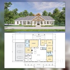 this is an image of a house plan with the floor plan and elevation details on it