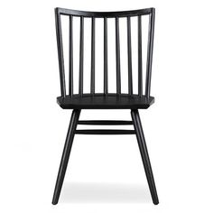 a black wooden chair on a white background