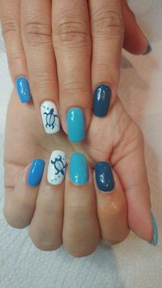 Beach Nail Art Designs, Turtle Nails, Fingernail Ideas, Beach Themed Nails, Cruise Nails, Beach Nail Art, Beach Nail Designs, Beachy Nails, Summer Nails Beach