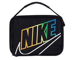 Nike Futura Fuel Pack Boys /Girls Lunch Bag Lunchtime is the best time of the day with the Nike Futura Fuel Pack unisex lunch Bag. This polyester lunch Bag features a zippered main compartment with a hard inner shell, an elastic pocket to keep food organized, and an insulated PEVA lining to regulate food temperature. The top handle is easily fastened to their BackPack. Fabric materialCarry top handleZippered main compartmentPEVA liningFront pocket10 L x 3 W x 7. 5 H Portable Black Lunch Bag, Portable Black Lunch Box For Travel, Large Capacity Black Lunch Bag For School, Functional Black Lunch Box For Daily Use, Large Capacity Rectangular Black Lunch Box, Portable Black Lunch Box For School, Black Rectangular Lunch Bag With Zipper, Black Lunch Bag For Back To School Travel, Black Rectangular Lunch Bag For School