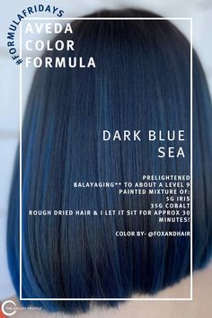 Blue Balayage, Hair Formulas, Blue Green Hair