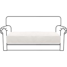 a line drawing of a couch with arms and legs