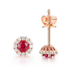 Top Rated Simple Engagement Earrings Solid 14K Rose Gold Round 3.3mm 0.54CT Ruby Diamond, Fashion Jewelry Simple Engagement, Diamond Fashion Jewelry, Engagement Earrings, Gold Beauty, Earrings Round, Fashion Jewelry Earrings, Ruby Diamond, Diamond Fashion, Round Earrings