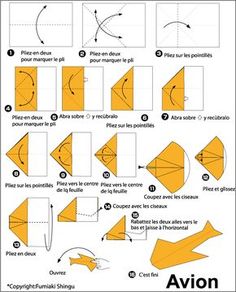 how to make an origami airplane with pictures and instructions - step by step