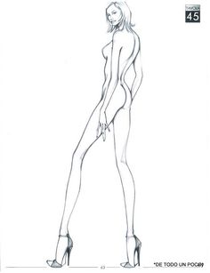 a drawing of a woman in high heels