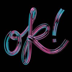 the letter k is made up of neon colored lines and letters that appear to be intertwined