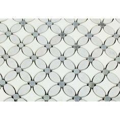 Thassos White Marble Polished Florida Flower Mosaic Tile w/Blue Gray Dots-Marble Mosaic-American Tile Depot Flower Mosaic Tile, Mosaic Marble, Flower Mosaic, Tile Options, Versailles Pattern, Shower Backsplash, Absolute Black Granite, Calacatta Gold Marble, French Pattern