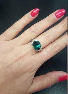 Emerald Ring Vintage Emerald Ring Emerald Green Ring | Etsy Dazzling Green Promise Ring, Dazzling Ring With Center Stone For May Birthstone, Dazzling Open Ring With Gemstone, Dazzling Emerald Promise Ring, Dazzling Gemstone Open Ring, Dazzling Gemstone Ring For May Birthstone, Dazzling Emerald Ring With Accent Stones, Dazzling Oval Green Ring, Dazzling Green Oval Ring