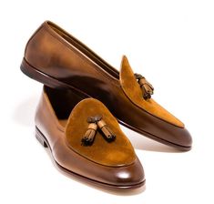 Handmade Mens Brown Tassel Loafers Slip ons Formal Dress Shoes on Storenvy Quality Leather Boots, Brogues Men, Leather Formal Shoes, Custom Design Shoes, Suede Leather Shoes, High Ankle Boots, Handmade Leather Shoes, Patent Leather Loafers, Brogue Shoes