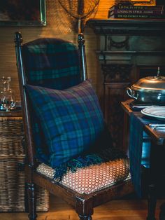 Black Watch Tartan 18 Inch Pillow Weston Table Tartan Home Decor, Scottish Interior Design, Scottish Bedroom, Highland Cottage, Cabin Bedrooms, Tartan Decor, Scottish Interiors, Gothic Farmhouse, Lodge Bedroom