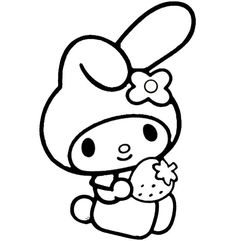 hello kitty coloring pages for kids to print out and color on the page, it looks like