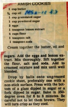 an old recipe for ice cream cookies