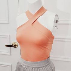 Forever 21 Size Small New Never Warn- No Tags Keyhole Crossover Neck Style Top. Stretchy. Excellent Condition. Material Tag Was Removed At The Time- Feels Like A Spandex Blend. Measurements In Cm- Estimate Pit To Pit- 36½ Length- 58 #Crossover #Keyhole #Cutout #Criss-Cross #Stretch #Choker #Ringneck #Peach #Pastel #Beige @Softpink #Creamypink #Skin #Spandex #Night Out #Elegant #Chic #Peach #Pastel #Orange #Spandex #Lycra #Nylon #Stretchy #Sexy #Elegant #Nightout #Trendy Fitted Solid Halter Top For Spring, Spring Orange Stretch Tops, Orange Stretch Tank Top For Spring, Spring Stretch Orange Tank Top, Peach Party Tops For Spring, Peach Party Top For Spring, Orange Halter Neck Tank Top For Spring, Chic Fitted Orange Crop Top, Orange Fitted Crop Top For Spring