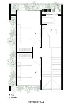 the first floor plan for a house with two floors and an attached bathroom, which is also