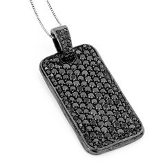 Item Code: 000039&#44 Black Diamond Jewelry, Dog Tag Pendant, Viking Necklace, Man Made Diamonds, Gold Diamond Jewelry, Mens Pendant, Black Rhodium, Mens Birthday Gifts, Silver Gifts