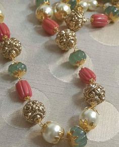 Pagadalu Chain Designs, Beeds Chain Designs, Latest Beads Jewellery Designs, Coral Beads Jewellery, Beats Jewellery, Beads Jewelry Indian Gold, Neck Pieces Jewelry, Bridal Jewelry Vintage, Pearl Jewelry Design