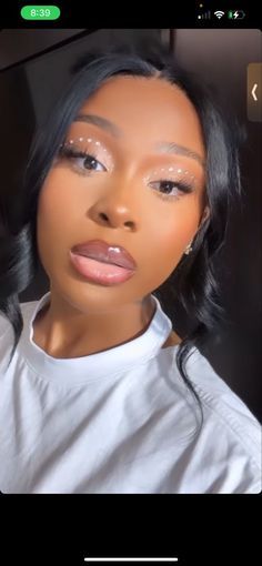 Cute Simple Makeup Looks For Prom, Soft Beat With Rhinestones, Birthday Makeup Soft Glam, 16 Birthday Makeup Natural, Simple Prom Makeup Black Women, Prom Makeup Looks For Black Women, Natural Makeup Birthday Looks, Natural Birthday Makeup For Black Women, Natural Makeup For Black Women Prom