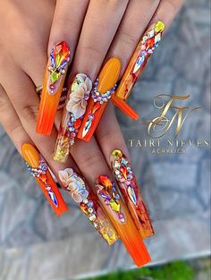 Easter Nails Short, Easy Nail Designs For Beginners, Nail Art Designs Valentines, Nail Art Designs Valentines Day, Nail Designs For Beginners, Orange Acrylic Nails, Easy Nail Designs, Nail Pink, Valentines Day Nail