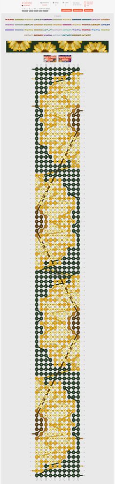 a cross stitch pattern in yellow and black with an orange stripe on the bottom right corner