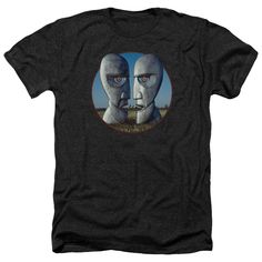 two men's t - shirt featuring the faces of two people with blue eyes