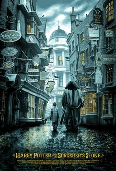 harry potter and the goblet of fire movie poster with two people walking through an alley