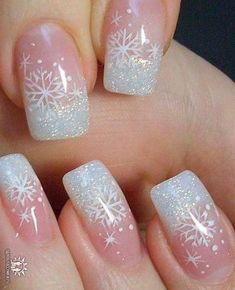 Snowflake Nail Design, Amazon Beauty, Really Cute Nails, Snowflake Nails, Winter Nail Art, Winter Nail Designs, Xmas Nails