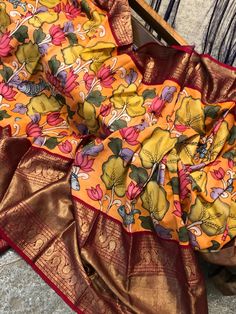 Kalamkari Silk Sarees With Price, Kalamkari Pattu Sarees, Saree Display, Kanchi Saree, Sarees Design, Sarees With Price, Kalamkari Print