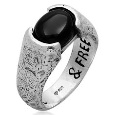 The Liberty ring is made from slightly oxidized 925 Sterling silver and features a beautiful black onyx gemstone.Onyx is the birthstone for people born under the star sign Leo and is said to protect the wearer from negative energy. The words “Grateful & Free” are inscribed on the inside of the ring as a daily reminder. made from oxidized 925 Sterling silver this product does not tarnish or change colour but we still recommend not to wear it in sea water Liberty Ring, Handmade Fine Jewelry, Gothic Rings, Real Jewelry, Onyx Gemstone, Black Jewelry, Men's Jewelry Rings, Timeless Jewelry, Star Sign