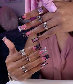 Retro Nails, Long Acrylic Nails Coffin