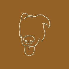 a drawing of a dog's head on a brown background