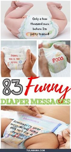 baby diaper messages with the words,