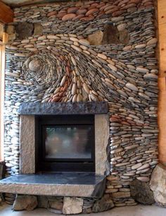 an image of a fire place in the middle of someone's twitter account for photos